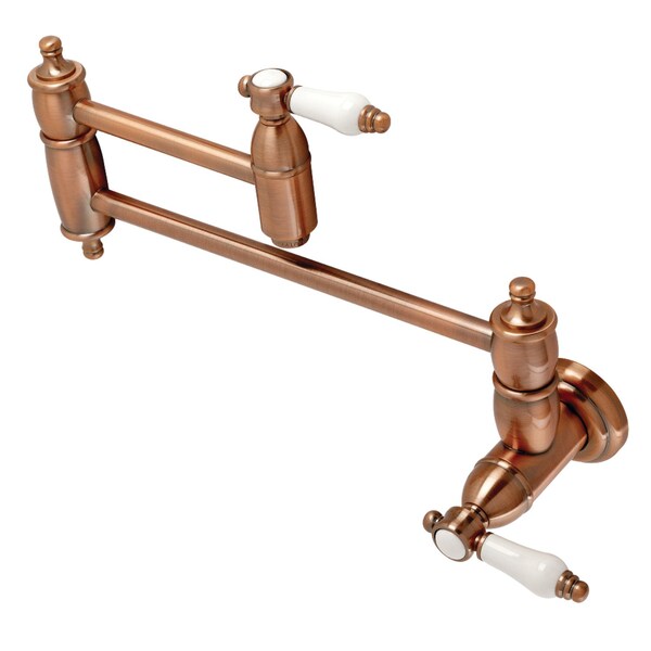 KS310BPLAC Bel Air Wall Mount Pot Filler Kitchen Faucet, Antique Copper